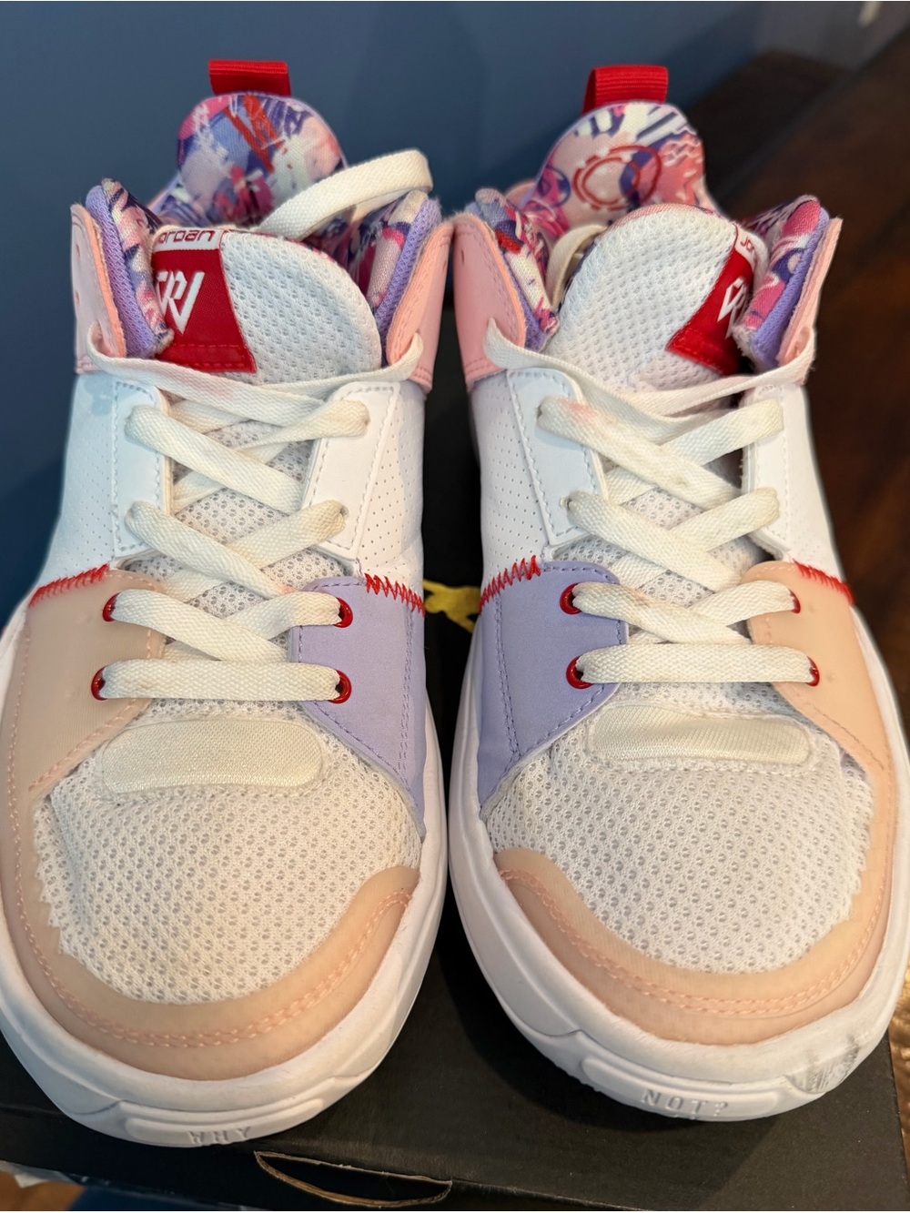 Jordan Kids' Mid-Top Sneakers in Pink, White & Red
